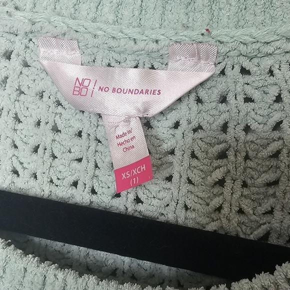 No Boundaries Light Mint Green Pullover Open Knit Sweater Size XS‎ / 1 - Picture 5 of 9